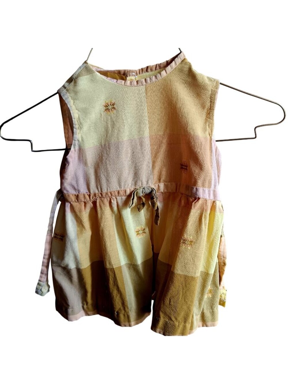 True Vintage Girls 4T 1960s Sleeveless Party Dress Tie Waist Handmade
